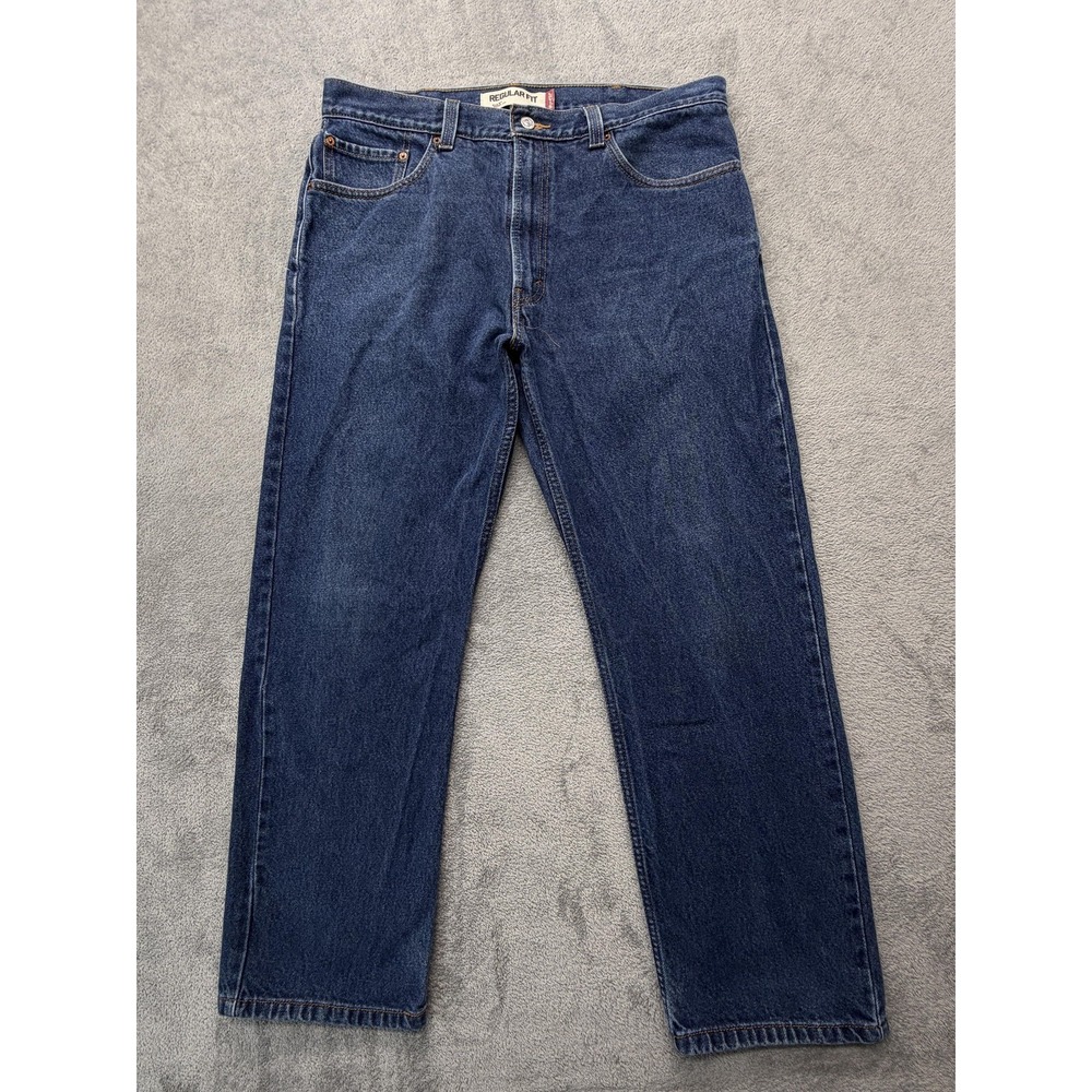 Levis 505 Jeans Mens Measured 37x28 Blue‎ Regular Fit Straight Leg Medium Wash